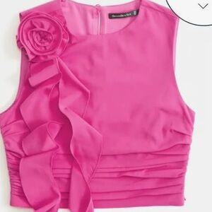 Abercrombie Rosette Ruffle Top
